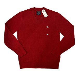 Abercrombie & Fitch Burgundy/Red Cotton Men's/Unisex Sweater - size S